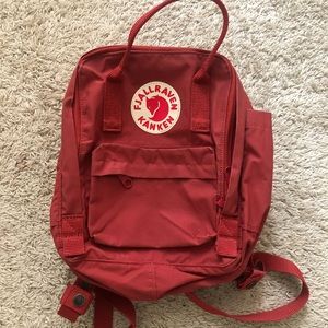 Fjallraven Kanken mini backpack in deep red